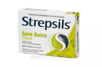 STREPSILS CITRON SANS SUCRE, pastille édulcorée à l'isomalt, au maltitol et à la saccharine sodique