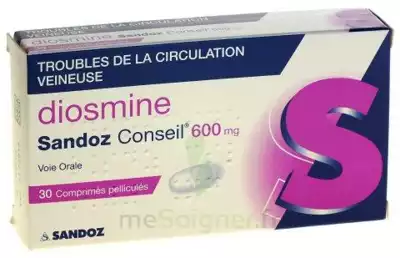 DIOSMINE SANDOZ CONSEIL 600 mg, comprimé pelliculé